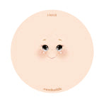 Viso Medio stampato su tessuto Heidi