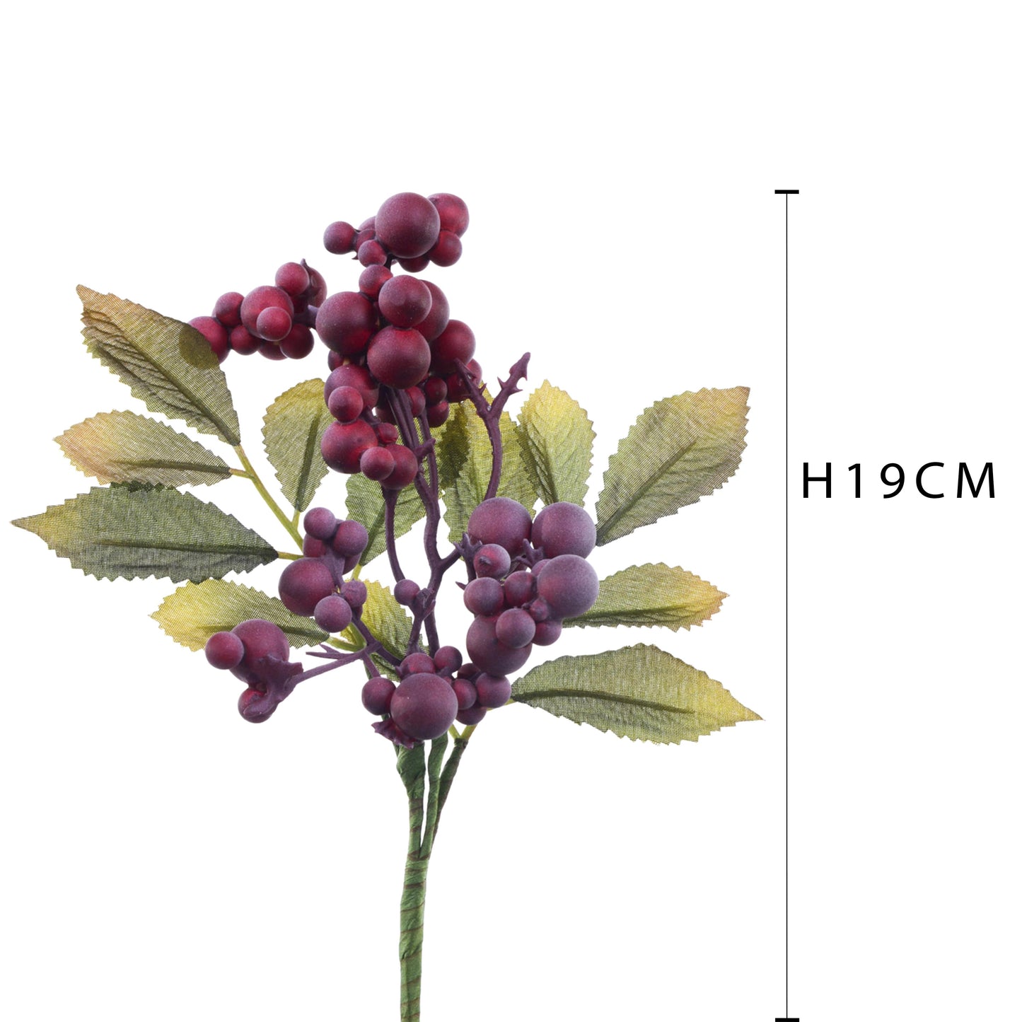 Bacche Floccate Burgundy 19cm