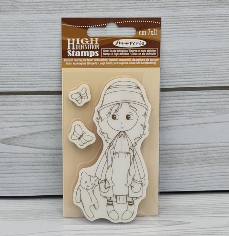 Timbro Bimba con Orsetto Stamperia