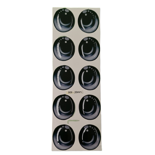 3D eyes measuring 20mm Code 009D20