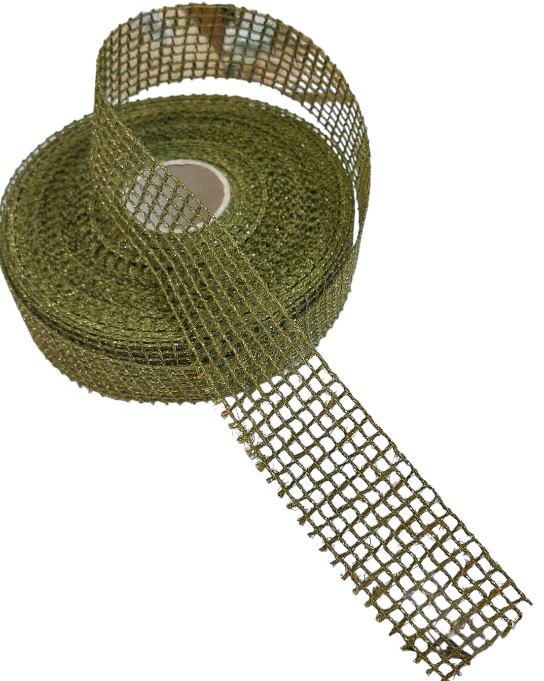 Ruban De Jute Vert Lamè 40mm