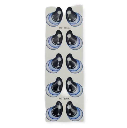 3D eyes measuring 20mm Code 119D20