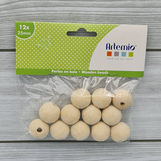 Sphères en bois 25 mm Code Artemio 14001692