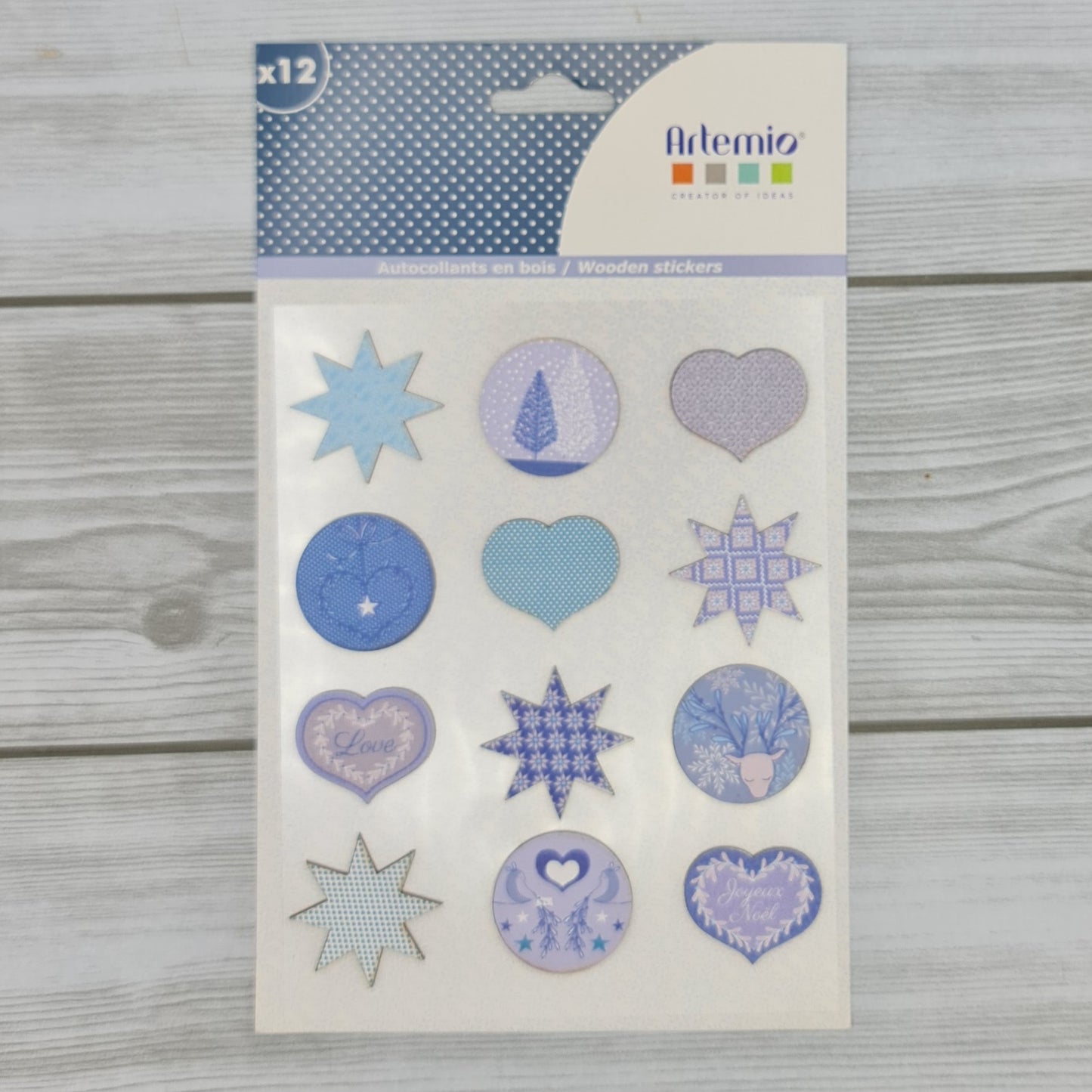 Stickers In Legno Decorati Natale Blu Artemio