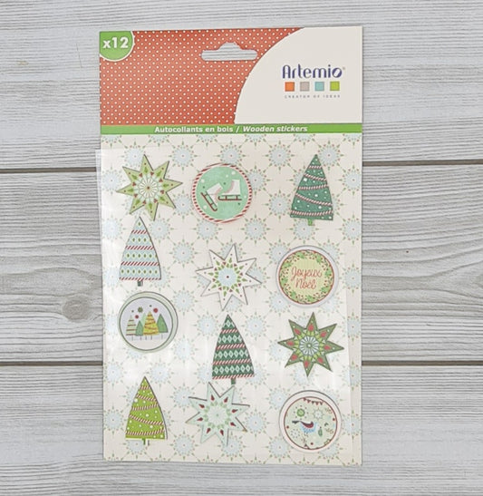 Stickers In Legno Decorati Natale Verde Artemio