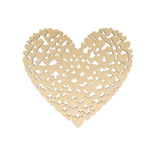 Wooden heart with hearts Artemio Cod. 14003330