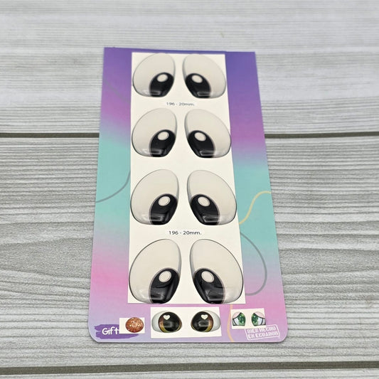 3D eyes measuring 20mm Code 196D20