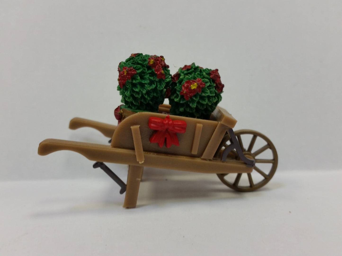 Miniatura Lemax Weelbarrow With Poinsettias