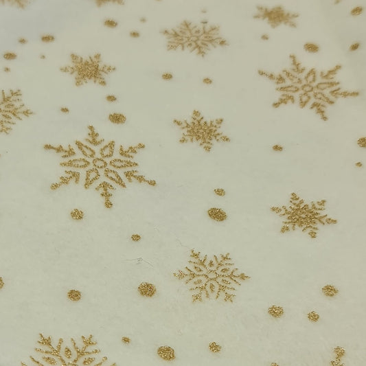 Pannolenci Snowflake Glitter Cream/Gold Cod. G051
