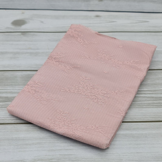 Light Pink Embroidered Fabric 48 x 90cm