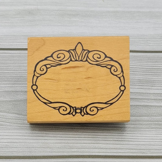 Wooden stamp printing house frame