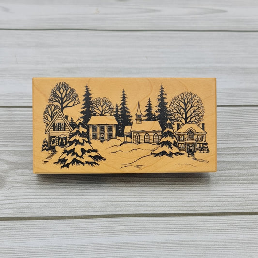 Artemio wooden stamp Snowy landscape