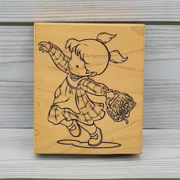 Wooden stamp Fairy with butterfly