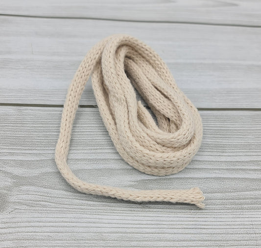 Tricot en laine grège 1cm de long 2mt
