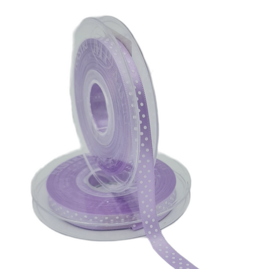 Lavender Polka Dot Ribbon 10mm Code 2140P44