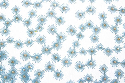Daisy Lace Fabric Light Blue 50x65 cm