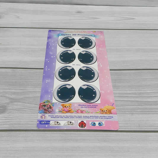 3D eyes measuring 30mm Code 196D30
