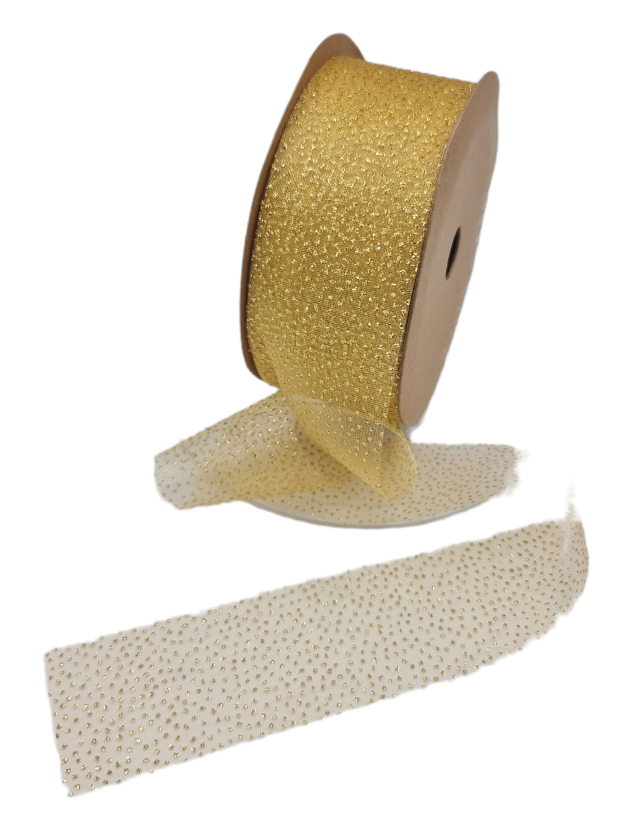 Gold Glittering Ribbon 40mm 3940M-04