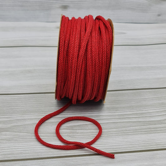 Papery Cord Ribbon 4mm Col. Red (Low)
