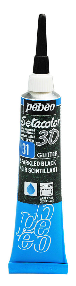 Setacolor 3D Glitter Col. 31 Sparkling Black