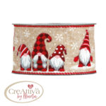 Christmas Gnomes Jute Ribbon H. 6.3CM