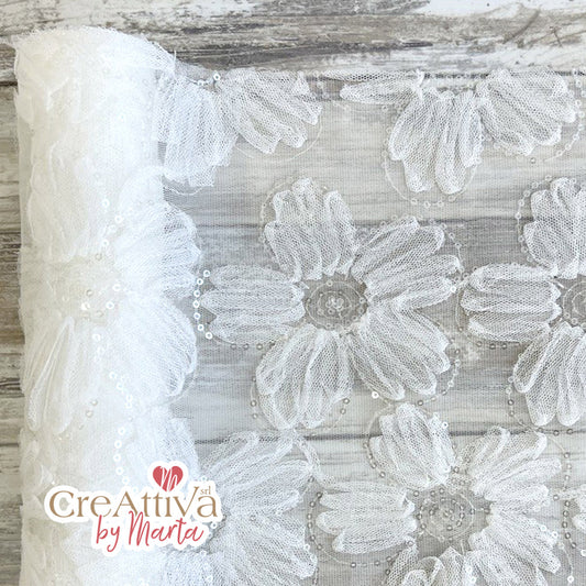 Large Flower Lace Fabric (50 cm.) Code 78TES01900