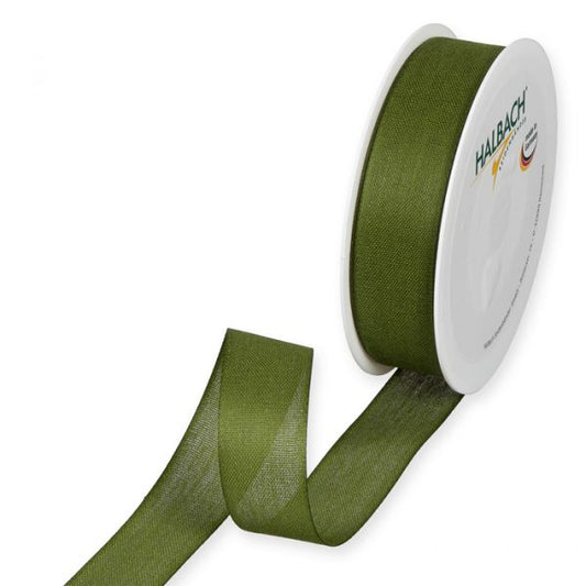 Moss Green Cotton Ribbon 25mm Cod. 9660-025-30