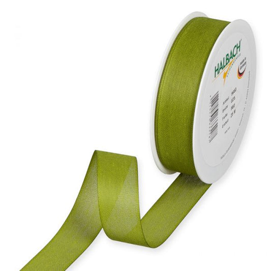 Green Cotton Ribbon 25mm Code 9660-025-560