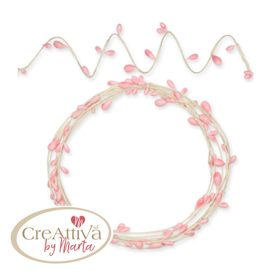 Wire Garland With Pink Berries