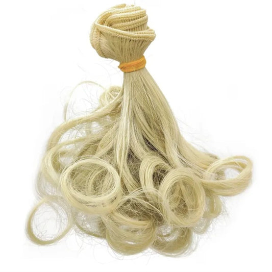 Curly blonde hair 15cm long
