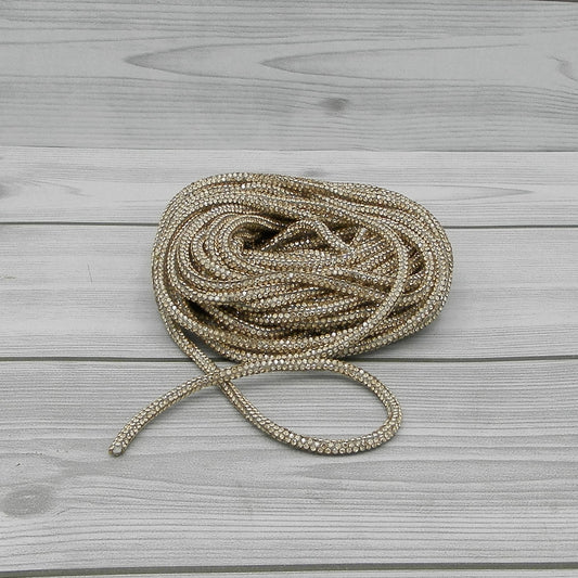 Nastro Corda Strass Champagne 5mm Gogolandia