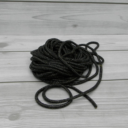 Nastro Corda Strass Nero 5mm Gogolandia