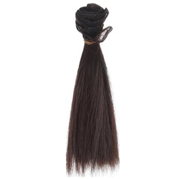 Straight Dark Brown Hair 15cm long