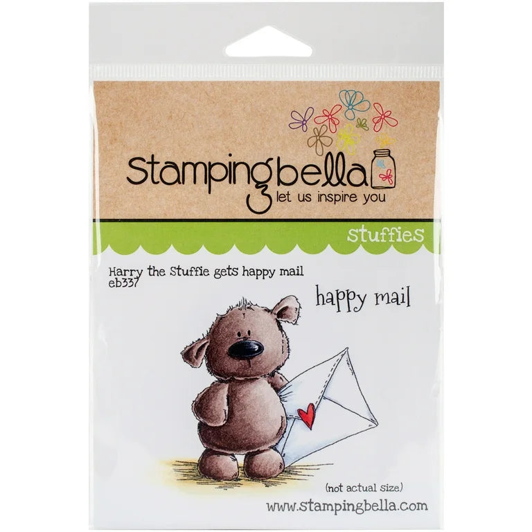 Harry le Stuffie reçoit un timbre-poste heureux. EB337