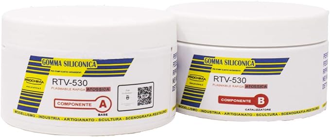 Gomma Siliconica Prochima RTV-530 Per Stampi – Kit Bicomponente 100g+100g - Foto 3