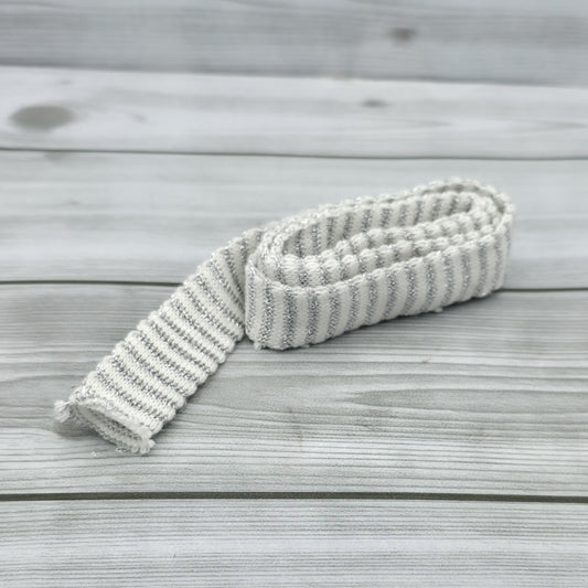 Tubolare Lana Riga Lurex 3cm Latte/Argento Gogolandia