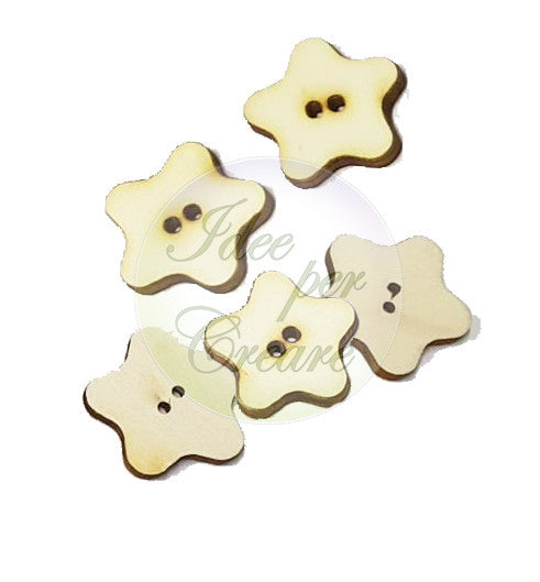 Wooden Star Buttons Code L-029