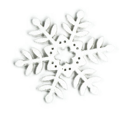 Snowflake Legno Glitterato Set 10pz Renkalik