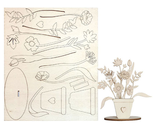 Vase avec fleurs à tige 3D Renkalik Cod. LEL163