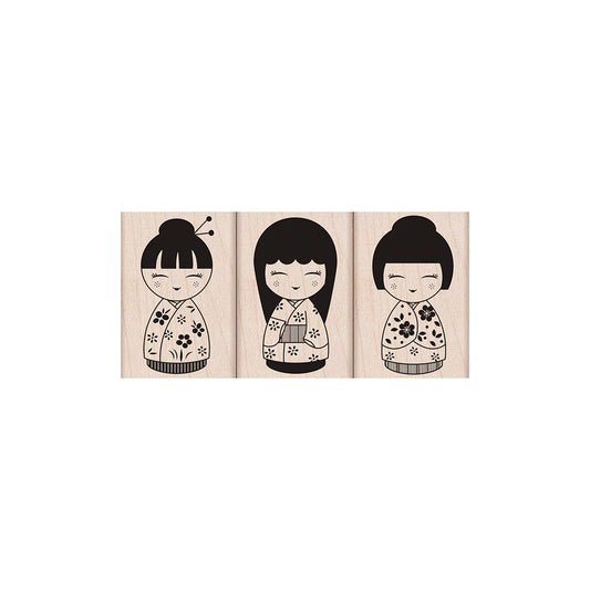 Hero Arts Japanase dolls wooden stamp