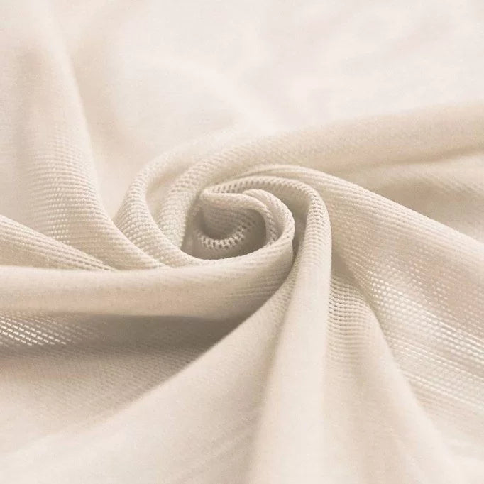 Tissu Brossé Élastique Beige