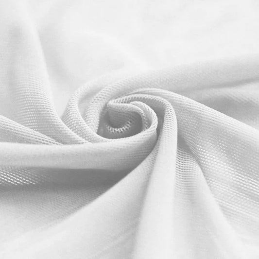 Tissu brossé élastique blanc