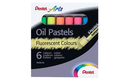 Oil Pastel Pentel Fluorescent Colours Conf 6 Pezzi