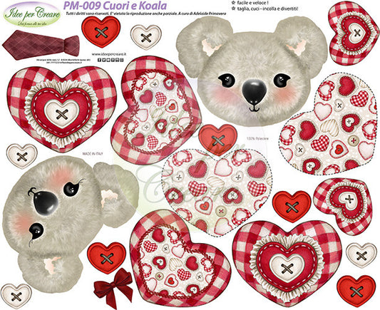 Hearts and koalas panel PM-009