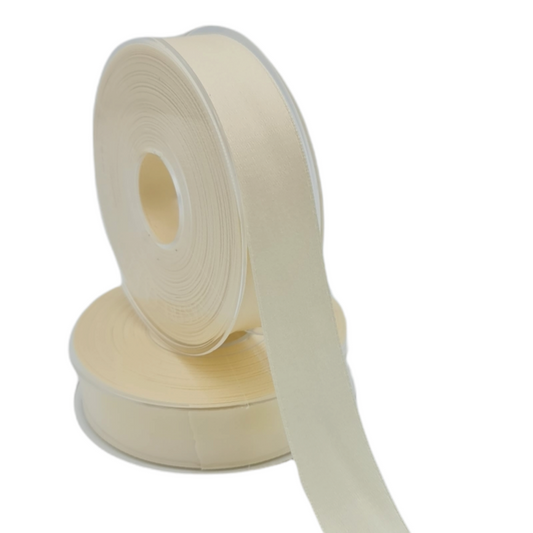 Double Satin Cream Ribbon 25mm Code 3809M02