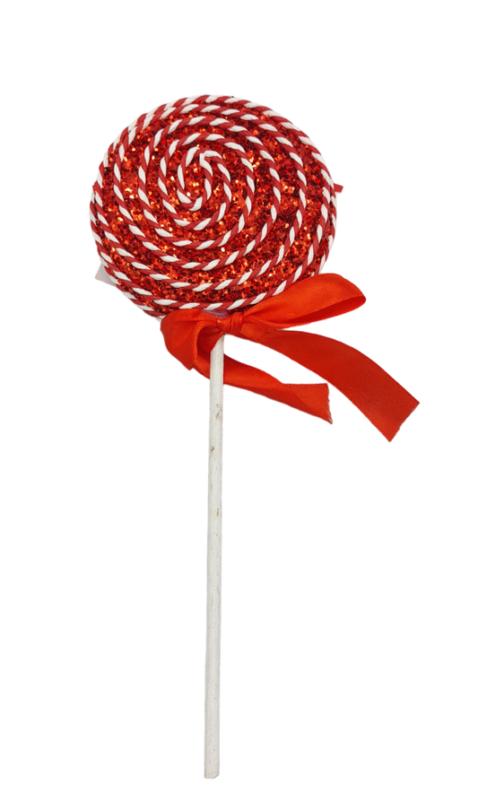 Lollipop Glitter Rosso 25cm