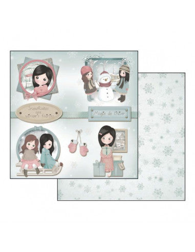 Double Face Scrap Paper Emma and Camille Christmas - Snowflake SBB412