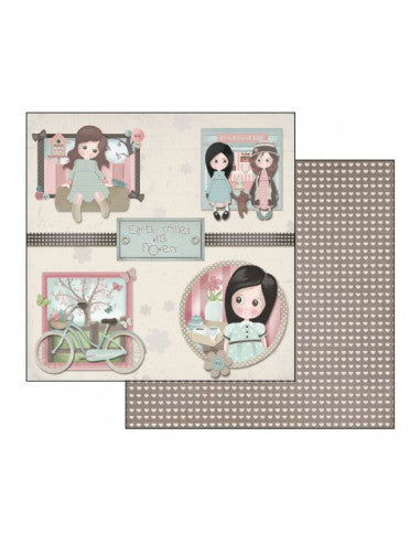 Double Sided Scrap Paper Emma and Camille-Little Heart SBB414