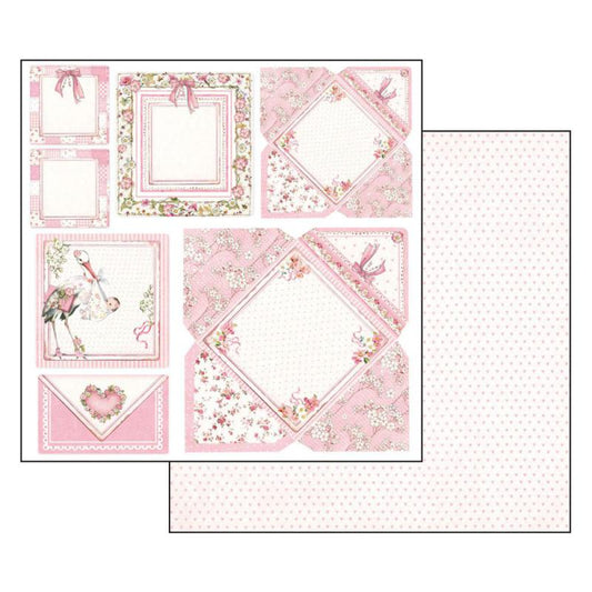 Scrap Paper Double Sided Baby Girl Cards