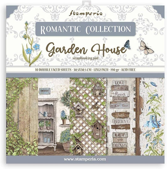 Romantic Garden House block 30x30 SBBL102